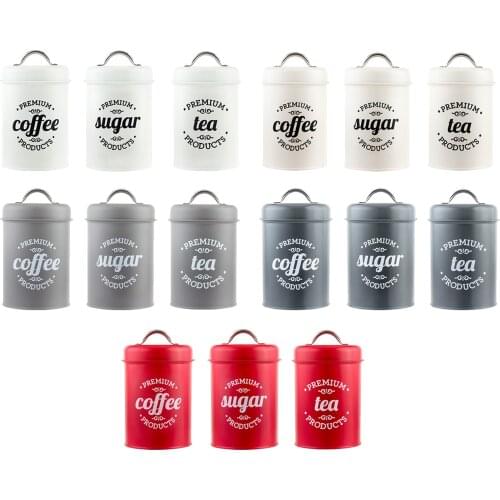 3 Kitchen Canister with Airtight Lids Coffee Tea Sugar Canisters Countertop