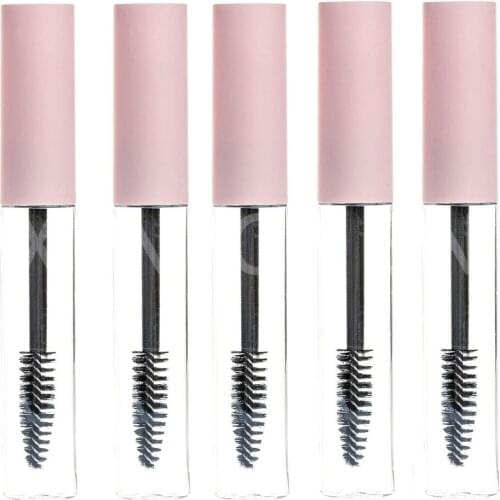 5 PCS 10ML Empty Mascara Tubes Cute Pink Eyelash Cream Bottles Cosmetic Refillable Clear Sample Container Mini Portable Travel