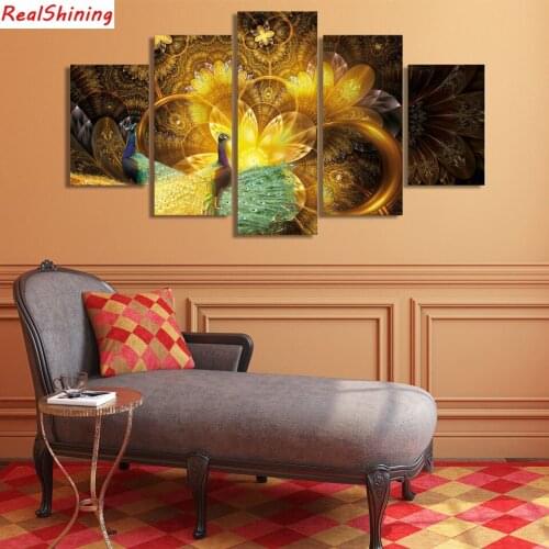 5pcs diy Diamond Painting Cross Stitch peacock full square Diamond Mosaic beaded Embroidery Rhinestones H1474