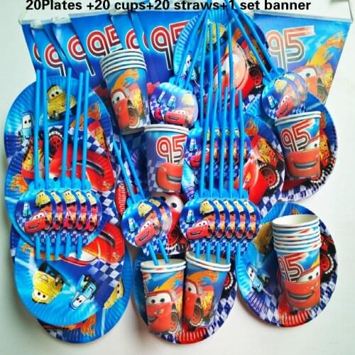 Quality 61pcs the car Macqueen happy Birthday Kids Party Decoration Set Party Supplies Baby shower wedding Pack event supplies