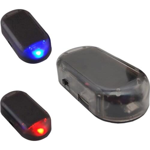 Car Solar Power Dummy Alarm Warning Anti-Theft Caution Bulb Simulated Flash Solar Power Car Security LED Light Car Interior