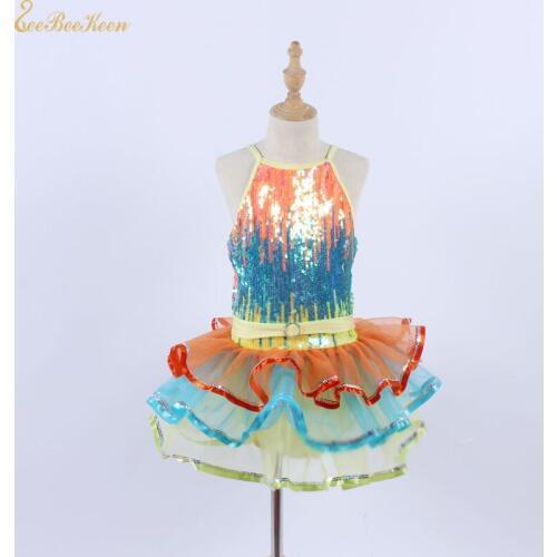 Girl Tutu Ballet Dress Children Ballerina Professional Sequin Ballet costume For Women Contrast Sequins Performance Dance Dress