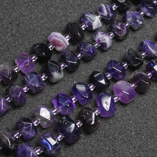 10x16mm Natural Faceted Rectangle Cuboid Amethysts Beads For Jewelry Making Beads Bracelets 15'' Needlework DIY Beads Trinket