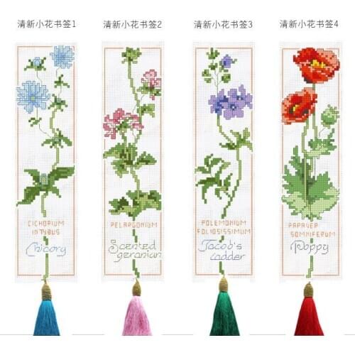 Flowers new Craft Stich Cross Stitch Bookmark Metal Silver Golden Needlework Embroidery Crafts Counted Cross-Stitching Kit