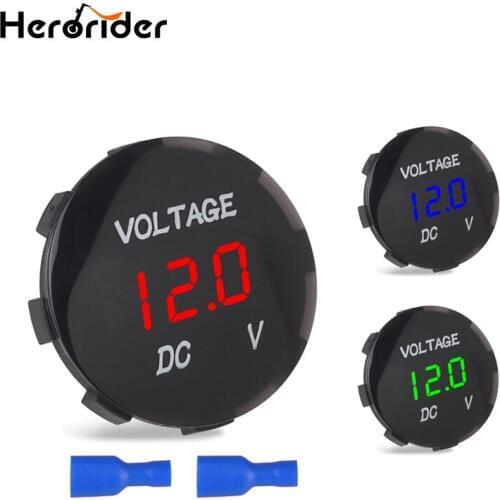 Herorider DC12V-24V Car Motorcycle Waterproof LED Panel Digital Voltage Meter Display Voltmeter