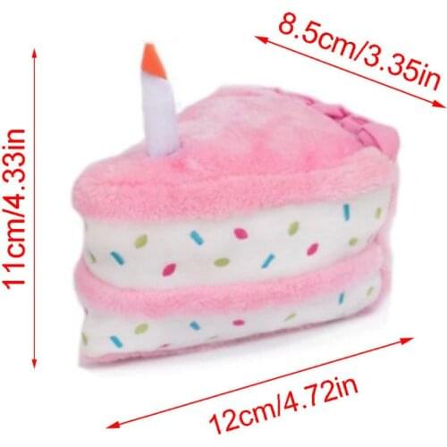 Pet Dog Cat Cute Plush Birthday Cake Doll Bite-resistant Play Chew Toy Puppy Cleaning Grinding Teeth Interactive wholesales
