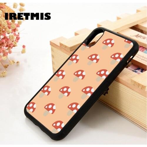 Iretmis 5 5S SE 6 6S TPU Silicone Rubber Phone Case Cover for iPhone 7 8 Plus X Xs 11 12 MINI Pro Max XR Kawaii Mushrooms