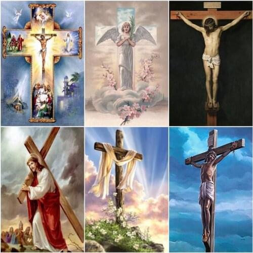 CHENISTORY Full Square/Round Drill 5D DIY Diamond Painting God Cross Religion Embroidery Mosaic Rhinestones Home Decoration