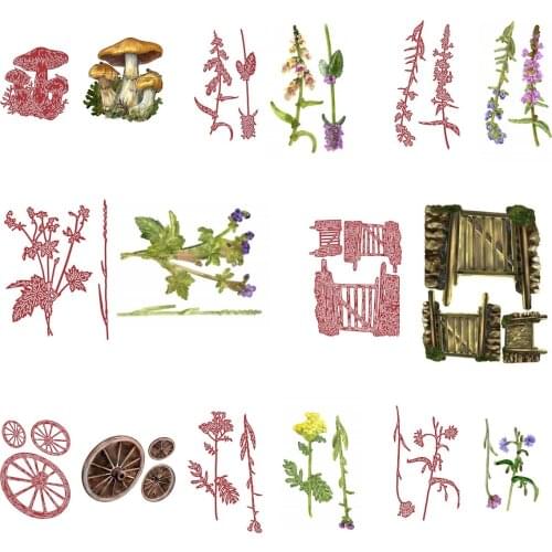 Summer Spoke Flower Grass Door Wheel Metal Cutting Dies DIY Scrapbooking Card Stencil Paper Cards Handmade Album Big Die Gift