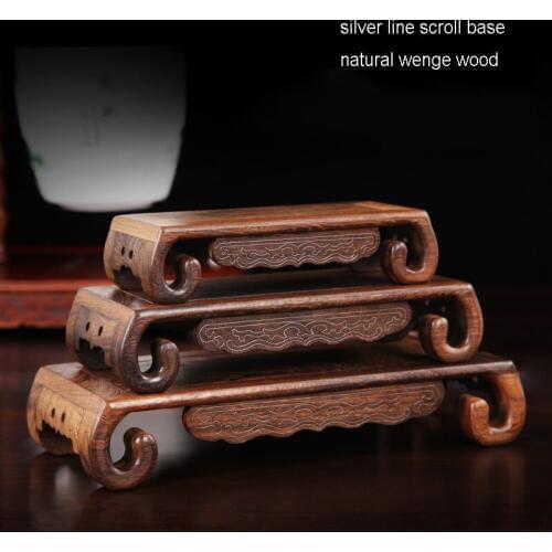 Line Scroll Base Wood Craft Home Accessories Aquarium Vase Seat Decoration Crafts Base Home Furnishing