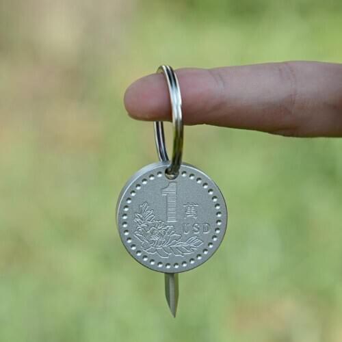 Stainless Steel Multi-function Mini Coin Knife EDC Portable Mini Key Ring Pendant Tool New