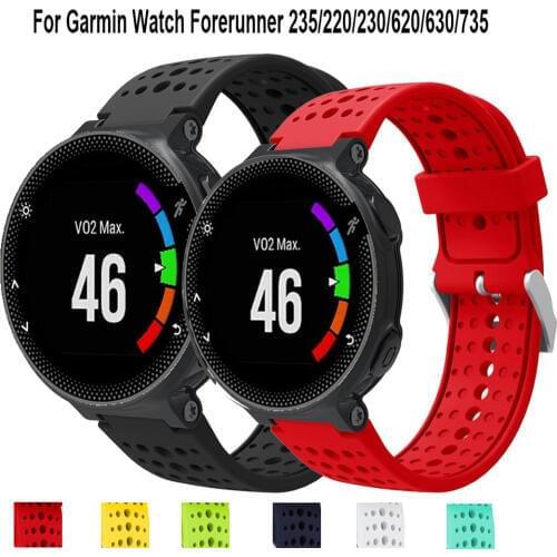 Outdoor Wristband For Garmin Forerunner 735XT 735/220/230/235/620/630 Smart Watch Soft Silicone Strap Replacement Watch Band