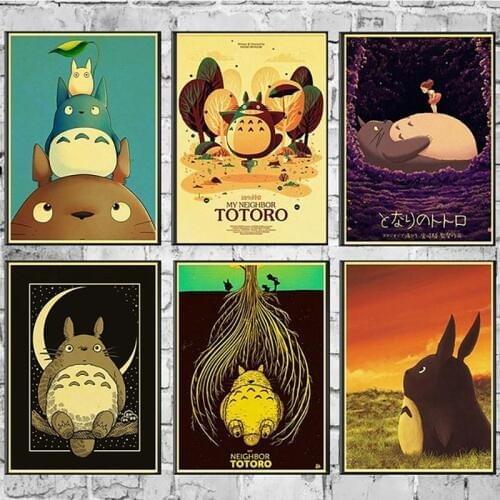 Canvas Home Decor Prints Pictures Wall Art My Neighbor Totoro Painting Miyazaki Hayao Anime Nordic Poster Modular For Kids Room