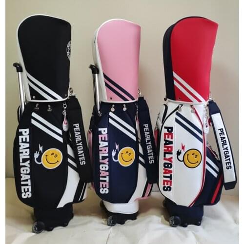 New Golf Bag Sports Outdoor With Pulley Stretchable Trolley Bag Portable Men and Women Leather PU Material Waterproof