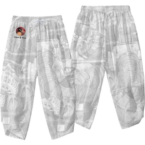 New Summer National Tide Hip-hop Casual Pants Tuned Down the Dragon Element Loose Fashion Printed Cropped Trousers