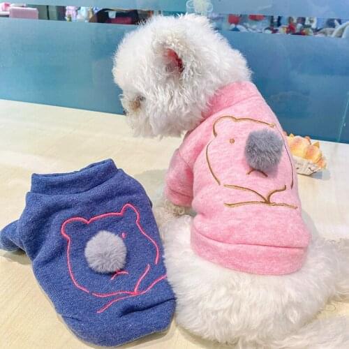 PETCIRCLE Dog Clothes Hairy Ball Nose Bear Crew Neck Shirt Fit Small Dog Puppy Pet Cat All Seasons Pet Cute Costume Pet Coat