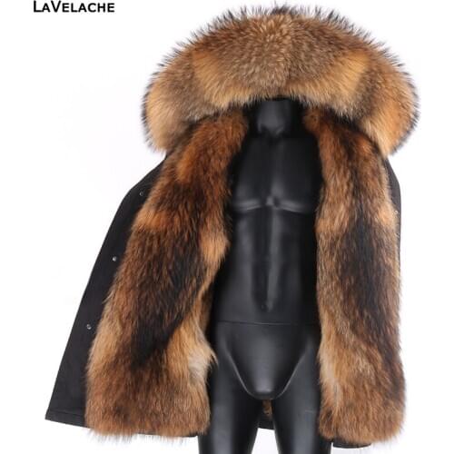 2020 Men Parkas Real Fur Coat Winter Luxury Jacket Real Mink Fur Coats Liner Detachable Long Natural Raccoon Fur Outerwear