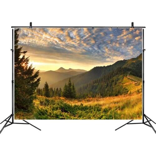 Landscape Backdrop Beautiful Mountain Range Scenery Party Photography Background Holiday Celebration Photo Booth Studio Decor