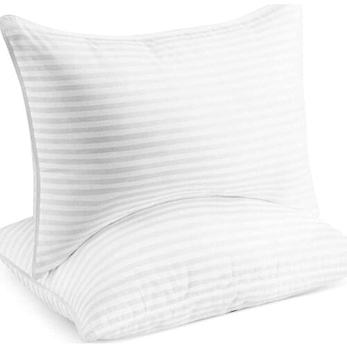 Beckham Hotel Series Gel Pillow (Pack of 2)-Luxurious Plush Gel Pillow-Anti-dust mite and hypoallergenic, Cotton, Queen
