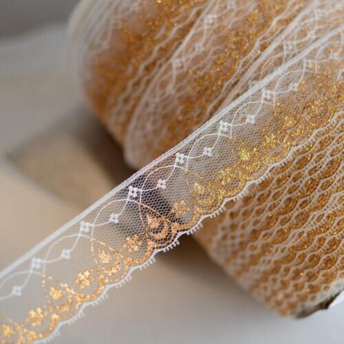 5Yard 3cm Lurex Embroidered Polyester Lace Trim Ribbon Sewing Craft For Clothing Underwear Accessories Material