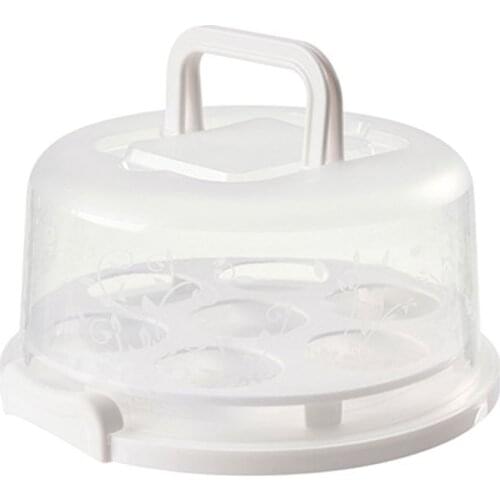 Portable Plastic Round Cupcake Container Dessert Cake Storage Box Kitchen Supply K1MF