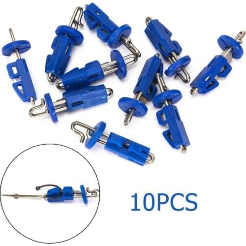 10pcs Fishing Bait Clip Stainless Steel Decoupling Swivel Shank Clip ABS Fishing Hook Remove Tools