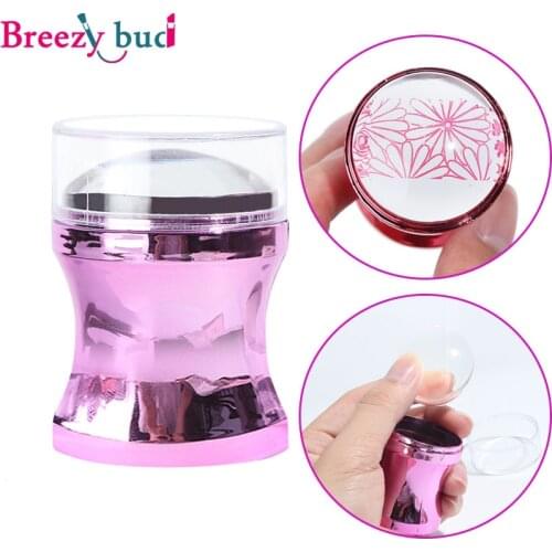 Silicone Nail Stamper French Tip 3pcs/set Mirror Nail Stamper Scraper Set Nail Art Template Kit Transfer Template DIY Nail Art