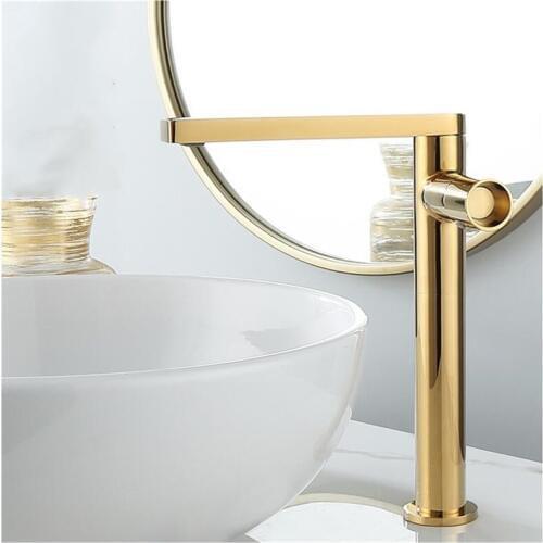 Bathroom Basin Faucet Brush Gold/Black/White Total Brass single lever hot and cold sink faucet Rotation basin tap mixer