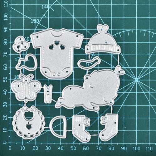 YaMinSanNiO Metal Cutting Dies New 2019 Baby&Clothes Marry Christmas Dies Scrapbooking Album Die Cut Embossing Stencil Decor