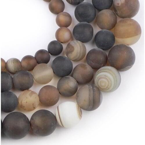 YHBZRET Black Matte Stripe Carnelian Matte Natural Stone Spacer Loose bead For Jewelry Making 6/8/10MM bracelet accessories DIY