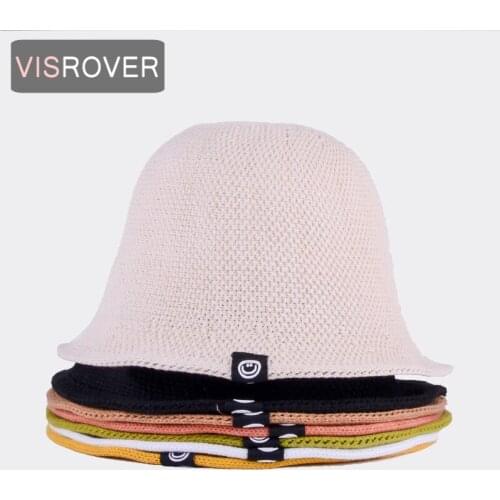 VISROVER 7 colorways Summer Bucket Cap For Women Smile Face Spring fish hat outdoor sport Autumn ladies hat gift wholesales
