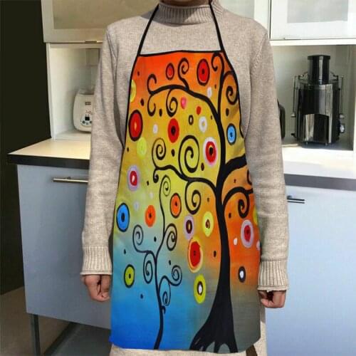1Pcs Custom Logo Tree Kitchen Apron Cartoon Dinner Party Cooking Apron Baking Accessories For Men Women Oil-Proof Fabric