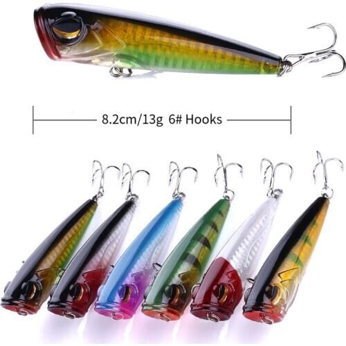 1PCS 8.2cm-13g Topwater Popper Fishing Lure Wobblers For Bass Artificial Bait Hard Lures Fish Goods Tackle Top Water Poppers