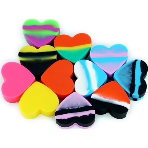 10pcs 17ml Silicone Dab Container Heart Shape Box Nonstick Jar Stotage ConcentrateTank