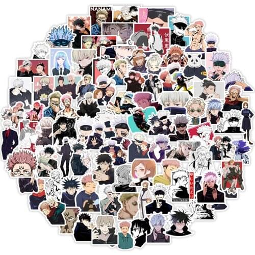 100pcs/Pack Jujutsu Kaisen Stickers Waterproof Skateboard Motorcycle Guitar Luggage Laptop Bicycle Sticker Kids Toys