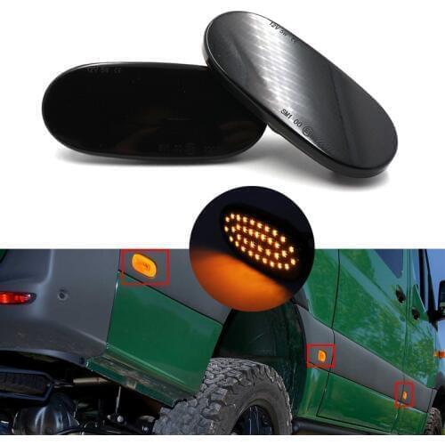 2/6X Amber LED Side Marker Light Repeater Indicator Turn Signal Panel Lamp For Benz Sprinter W906