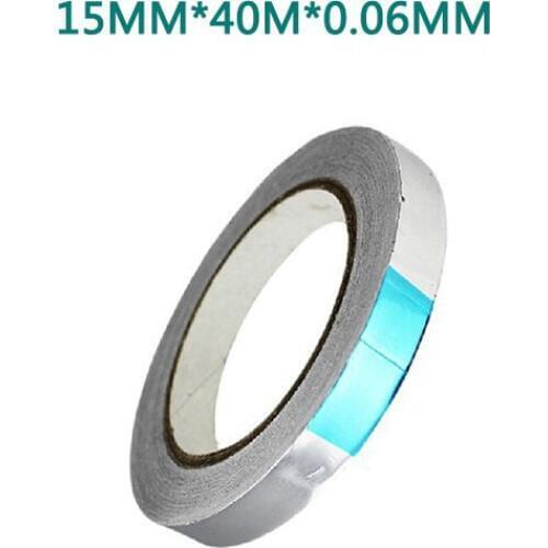 2PCS 15MM * 40M *0.06MM Adhesive Aluminum Foil Tape for BGA PCB Reworking Soldering Shielding Masking / Flame Resistant