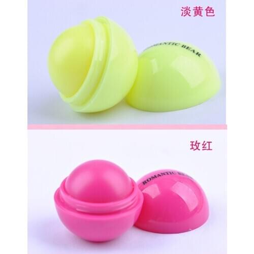 24Pcs/lot Lipbalm Maquiagem Fruit Flavor Lip Balm Cute Round Ball Pure Natural Plant Baby Lips Balm