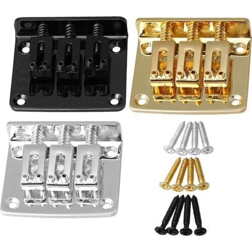 3PCS Adjustable 3 String Guitar Hard-Tail Tailpiece Bridge for Electric Guitar
