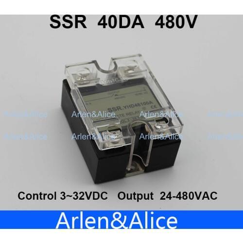 40DA SSR Control 3-32V DC output 24~480VAC High voltage single phase AC solid state relay