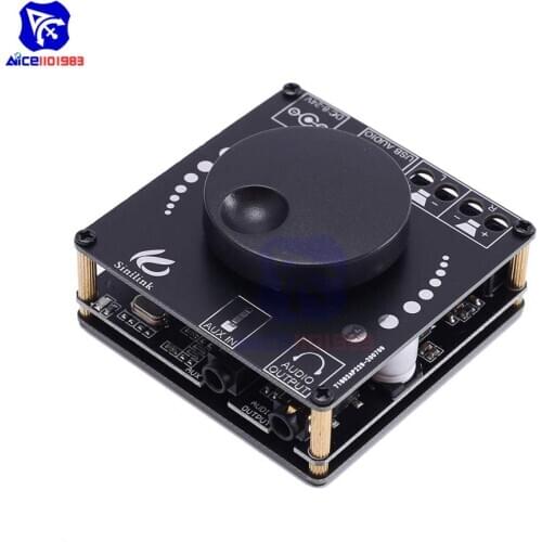 Diymore Wireless Bluetooth BLE5.0 Audio Stereo Module USB Type C / AUX 50Wx2 Digital Power Amplifier Board with APP Controller