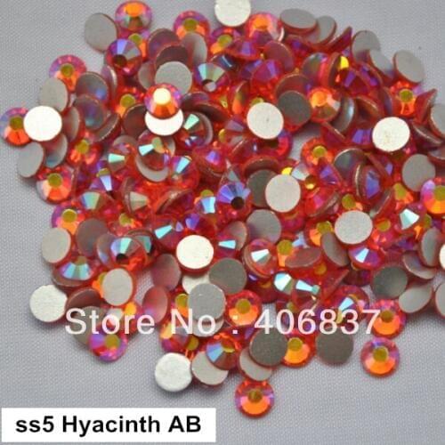 Free Shipping! 1440pcs/Lot, ss5 (1.7-1.9mm) Hyacinth AB Flat Back Nail Art Glue On Non Hotfix Rhinestones