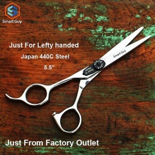 Free shipping 5.5" inch high quality lefty handed hair stylist scissors, professional barber scissors for barber shop, S2-55AZ