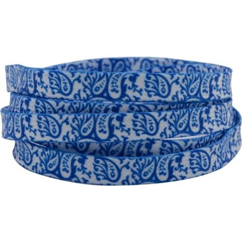 Coolstring 8MM Nice Shoe Accessories Bright Blue With Pretty Floral Pattern Heat Transfer Printing Cords Sport Basketball Lacets