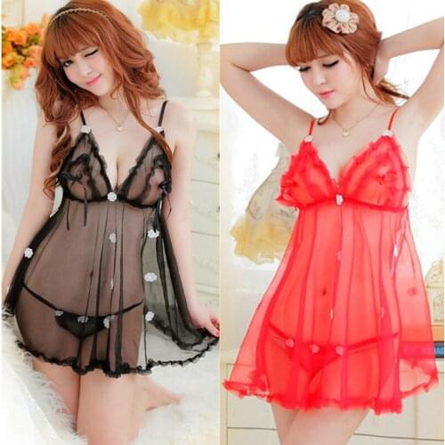 Flower sexy lingerie women hot suspenders sexy underwear hot transparent hot sexy Pyjamas sexy costumes set robe erotic lingerie