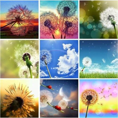 DIY Diamond Embroidery Scenic Diamond Painting Landscape Dandelion Cross Stitch Rhinestone Full Drill Diamond Mosaic Decor