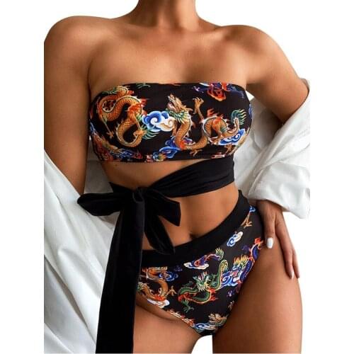 Bikini Set Swimwear 2 Piece Print Push-up Padded Bikini Women Bathing Suit Sexy Triangle Swimsuit Biquini Brazilian Bikini