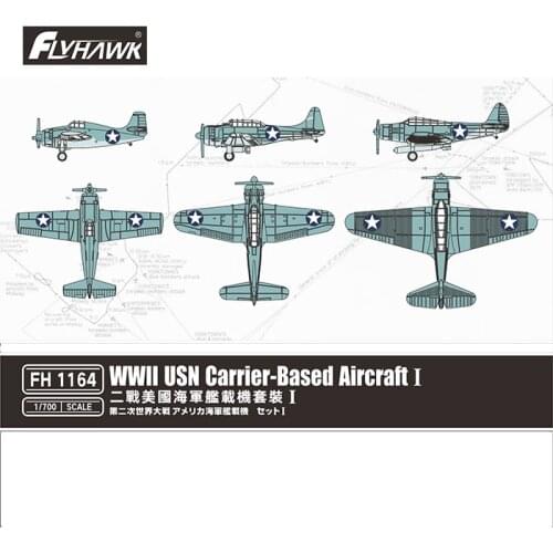 Flyhawk FH1164 1/700 WWII USN Carrier-Based Aircraft (Set.1) Plastic Model Kit