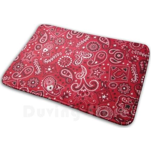 Carpet - Red Paisley Pattern Soft Non-Slip Mat Rug 327 Carpet Cushion Cold Hygiene Flu Quarantine Work From Home Virtual
