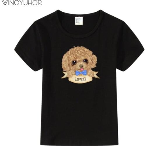 Summer 2021 Lovely Poodle Print T-Shirts For Girls Dog Lover Unisex T Shirt Kids Funny Animal Boys Tee Tops Clothes